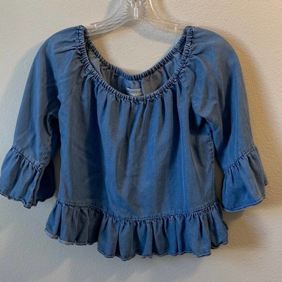 Zara Tops Zara Chambray Boho Flowy Crop Top Xs Poshmark
